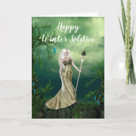 Fantasy Elf mit Winter Solstice Card Karte