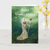 Fantasy Elf mit Winter Solstice Card Karte (Gelbe Blume)