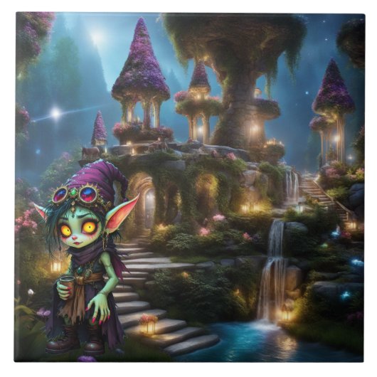 Fantasy Elf  world Fliese (Vorderseite)