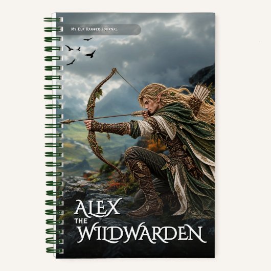 Fantasy-Elfen-Ranger-Notizbuch Notizblock (Vorderseite)