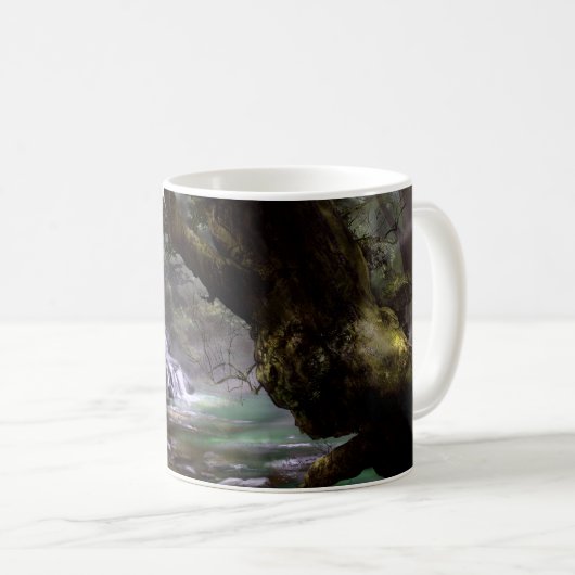 Fantasy-Elfen-Waldbild / Wandkunst Kaffeetasse (VorderseiteRechts)