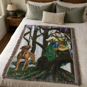 Fantasy-Elfenbogenschütze Vizsla Hund Verzauberter Decke