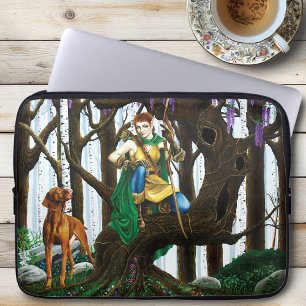 Fantasy-Elfenbogenschütze Vizsla Hund verzauberter Laptopschutzhülle