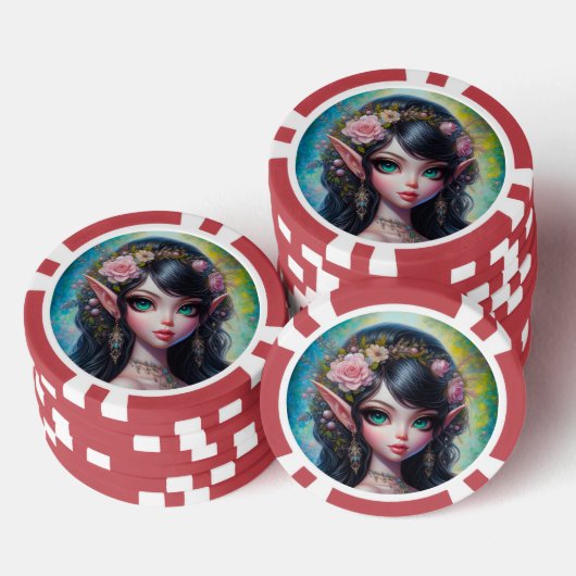 Fantasy Elven Woman  Pokerchips (Stapel)