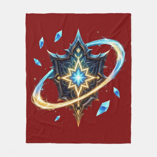 Fantasy Emblem with Floating Blades – Magical Ener Fleecedecke (Vorderseite)
