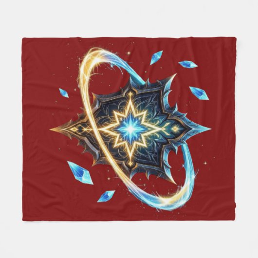 Fantasy Emblem with Floating Blades – Magical Ener Fleecedecke (Vorderseite (Horizontal))