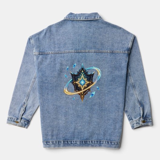 Fantasy Emblem with Floating Blades – Magical Ener Jeansjacke (Rückseite)
