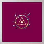 Fantasy Emblem with Floating Blades – Magical Ener Poster (Vorne)