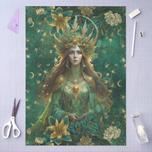 Fantasy Emerald Forest Queen Decoupage Seidenpapier (Basteln)