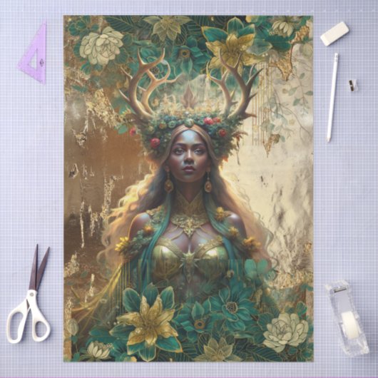 Fantasy Emerald Forest Queen Decoupage Seidenpapier (Basteln)