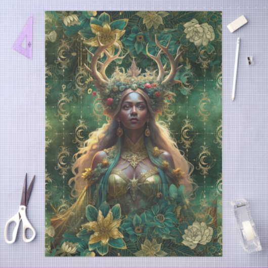 Fantasy Emerald Forest Queen Decoupage Seidenpapier (Basteln)