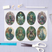 Fantasy Emerald Queens of the Forest Decoupage Seidenpapier (Handwerk)