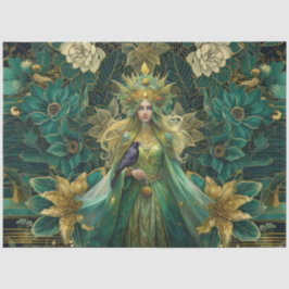 Fantasy Emerald Queens of the Forest Decoupage Seidenpapier