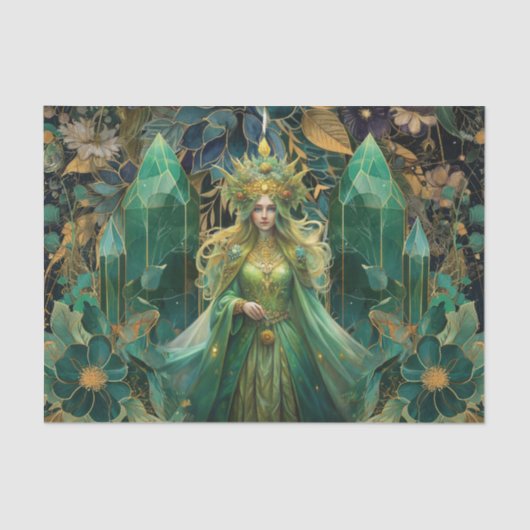 Fantasy Emerald Queens of the Forest Decoupage Seidenpapier (Vorderseite)