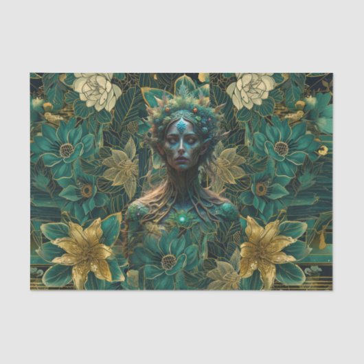 Fantasy Emerald Queens of the Forest Decoupage Seidenpapier (Vorderseite)