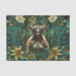 Fantasy Emerald Queens of the Forest Decoupage Seidenpapier