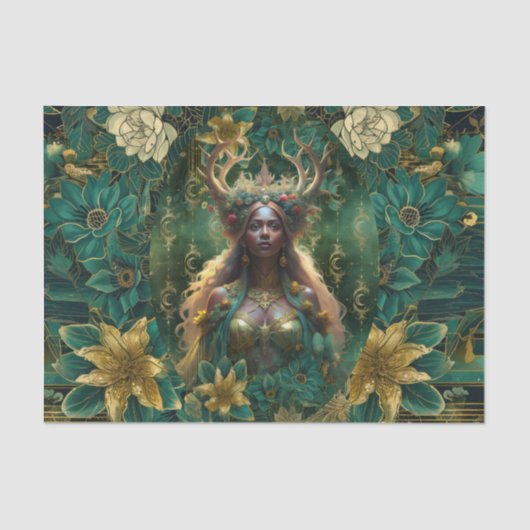 Fantasy Emerald Queens of the Forest Decoupage Seidenpapier (Vorderseite)