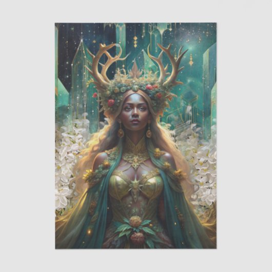 Fantasy Emerald Queens of the Forest Decoupage Seidenpapier (Vorderseite)
