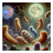 Fantasy EMF Parasiten Party on Full Moon Art Poster (Vorderseite)