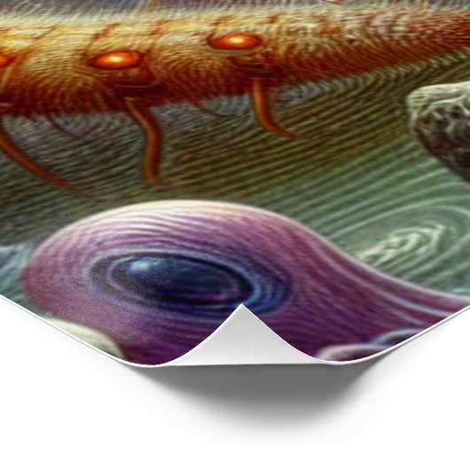 Fantasy EMF Parasiten Party on Full Moon Art Poster (Ecke)