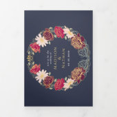 Fantasy Enchanted Blumengarten Hochzeit Dreifach Gefaltete Einladung (Cover)