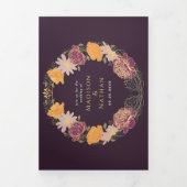 Fantasy Enchanted Blumengarten Hochzeit Dreifach Gefaltete Einladung (Cover)