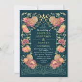 Fantasy Enchanted Blumengarten Hochzeit Einladung (Vorderseite)