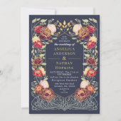 Fantasy Enchanted Blumengarten Hochzeit Einladung (Vorderseite)