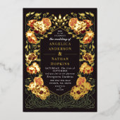 Fantasy Enchanted Blumengarten Hochzeit Folieneinladung (Vorderseite)