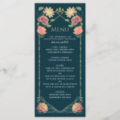 Fantasy Enchanted Blumengarten Hochzeit Menükarte (Vorderseite)