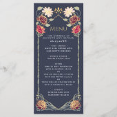 Fantasy Enchanted Blumengarten Hochzeit Menükarte (Vorderseite)