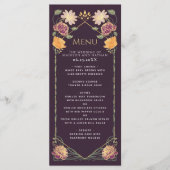 Fantasy Enchanted Blumengarten Hochzeit Menükarte (Vorderseite)