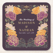 Fantasy Enchanted Blumengarten Hochzeit Rechteckiger Pappuntersetzer (Vorderseite)