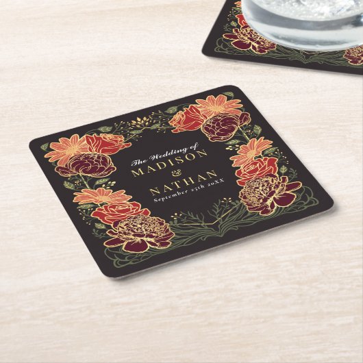 Fantasy Enchanted Blumengarten Hochzeit Rechteckiger Pappuntersetzer (angewinkelt)