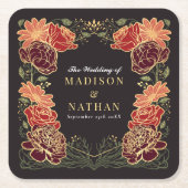 Fantasy Enchanted Blumengarten Hochzeit Rechteckiger Pappuntersetzer (Vorderseite)