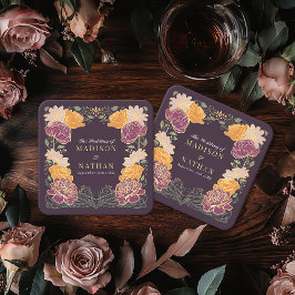 Fantasy Enchanted Blumengarten Hochzeit Rechteckiger Pappuntersetzer