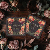 Fantasy Enchanted Blumengarten Hochzeit Rechteckiger Pappuntersetzer