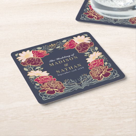 Fantasy Enchanted Blumengarten Hochzeit Rechteckiger Pappuntersetzer (angewinkelt)