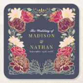 Fantasy Enchanted Blumengarten Hochzeit Rechteckiger Pappuntersetzer (Vorderseite)