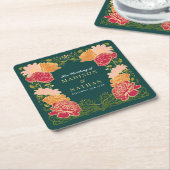 Fantasy Enchanted Blumengarten Hochzeit Rechteckiger Pappuntersetzer (angewinkelt)