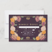 Fantasy Enchanted Blumengarten Hochzeit RSVP Karte (Vorderseite)