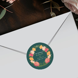 Fantasy Enchanted Blumengarten Hochzeit Runder Aufkleber