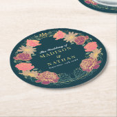 Fantasy Enchanted Blumengarten Hochzeit Runder Pappuntersetzer (Angewinkelt)