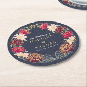 Fantasy Enchanted Blumengarten Hochzeit Runder Pappuntersetzer (Angewinkelt)