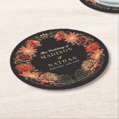 Fantasy Enchanted Blumengarten Hochzeit Runder Pappuntersetzer (Angewinkelt)