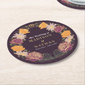 Fantasy Enchanted Blumengarten Hochzeit Runder Pappuntersetzer (Angewinkelt)