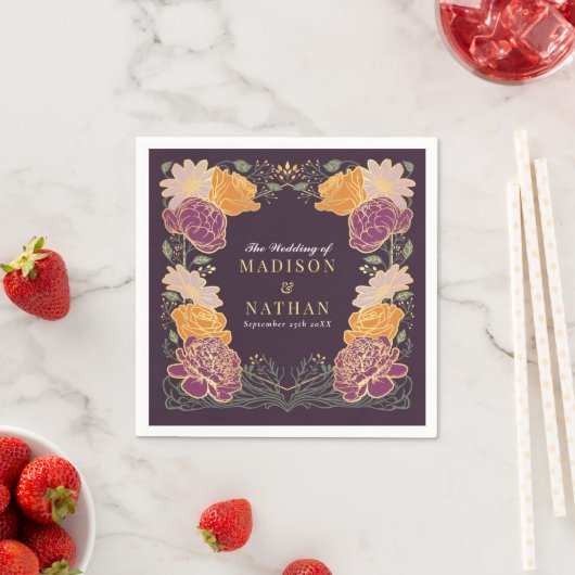 Fantasy Enchanted Blumengarten Hochzeit Serviette (Beispiel)