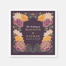 Fantasy Enchanted Blumengarten Hochzeit Serviette