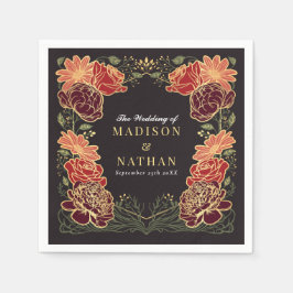 Fantasy Enchanted Blumengarten Hochzeit Serviette