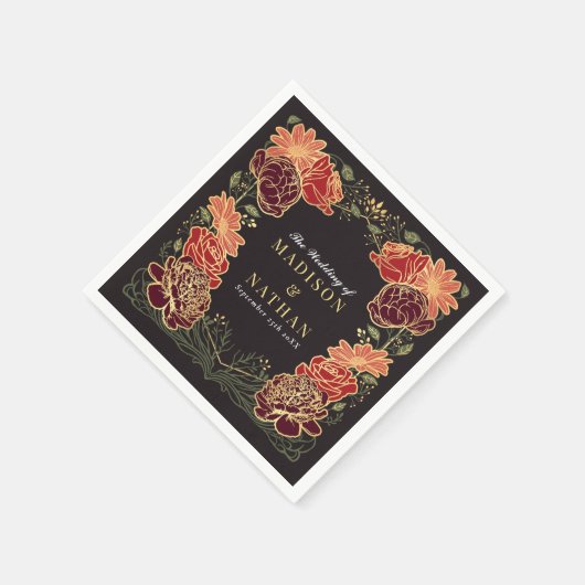 Fantasy Enchanted Blumengarten Hochzeit Serviette (Ecke)